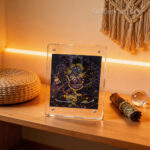 Black Dzambhala art styled in a quiet rest area or soul corner, promoting a sense of security and mental resilience.