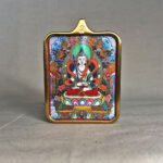 Frontal view of Akasagarbha Bodhisattva Gau box necklace for Ox and Tiger zodiac guardian.