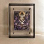 Front view of modern acrylic floating photo frame with high-definition giclée art print.