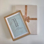 Framed Chinese calligraphy artwork with elegant gift packaging box for housewarming or graduation gift
